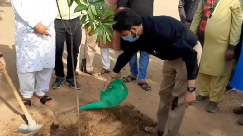 Tree Planting By Hazrat ZahidHusain Alavi at Rumi English School Himatnagar